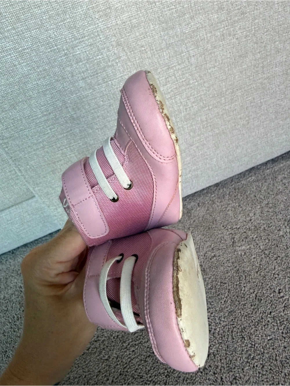 Ralph Lauren Polo Pink High-Top Kids crib boots Sneakers